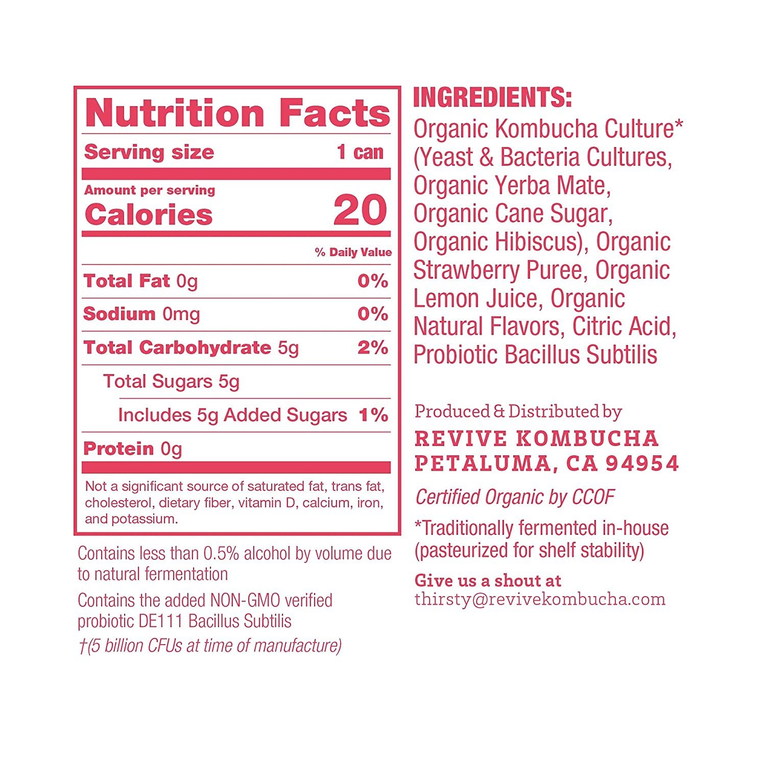 Kombucha Nutritional Label Analysis - Kombucha Kamp