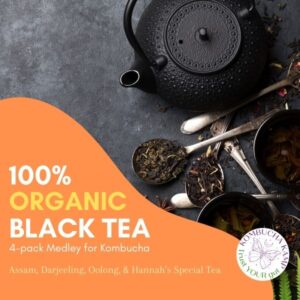 Black Tea Bliss: Organic 4-Pack for Sipping or Kombucha Brewing